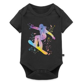 Snowboarder Snowboarding Snowboard - Baby Premium short-sleeve bodysuit - black - Front