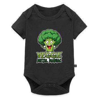 Veggie Metal Maniac - Vegan Musik - Spruch - Baby Premium Kurzarmbody - Schwarz - Vorne
