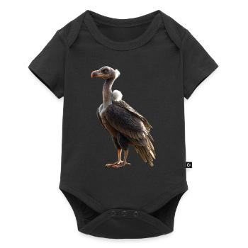 Geier Greifvogel Aasgeier Vulture Süßer Geier - Baby Premium Kurzarmbody - Schwarz - Vorne