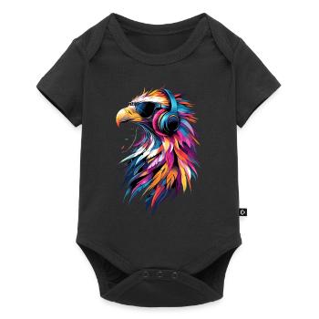 Geier Greifvogel Aasgeier Vulture Süßer Geier - Baby Premium Kurzarmbody - Schwarz - Vorne
