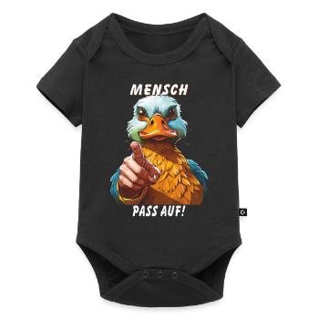 MENSCH PASS AUF! - Baby Premium Kurzarmbody - Schwarz - Vorne