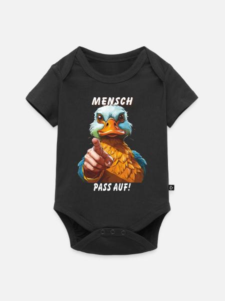MENSCH PASS AUF! - Baby Premium Kurzarmbody - Schwarz