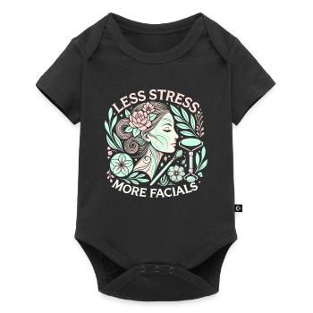 Weniger Stress mehr Gesichtsbehandlungen - Baby Premium Kurzarmbody - Schwarz - Vorne