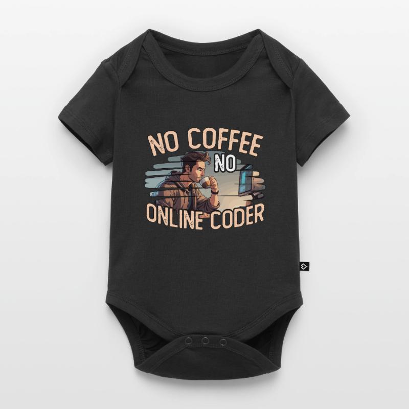 Online Coder No Coffee No Programming Coffee Lover Baby Premium Kurzarmbody