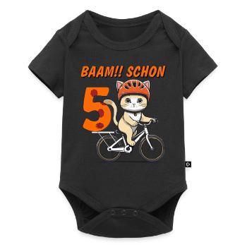 VÉLO CHAT BAAM !! DÉJÀ CINQ - Body à manches courtes Premium Bébé - noir - Devant