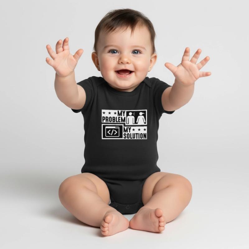 Online Coder My Problem My Solution Pictogram Mom Baby Premium short-sleeve bodysuit