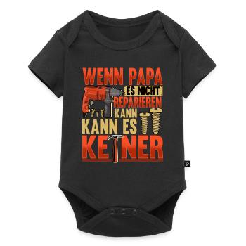 Wenn Papa Es Nicht Reparieren Kann Heimwerker - Baby Premium Kurzarmbody - Schwarz - Vorne