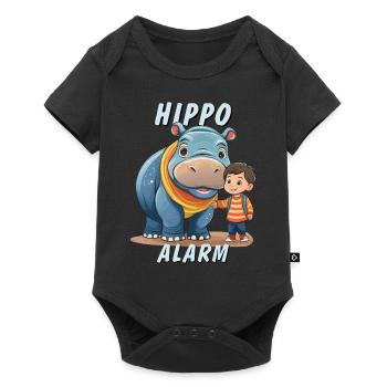 CHIDREN HIPPO ALARM - Baby Premium short-sleeve bodysuit - black - Front