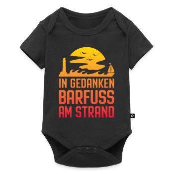 Baltic Sea North Sea coast Barefoot on the beach in thoughts - Baby Premium short-sleeve bodysuit - black - Front