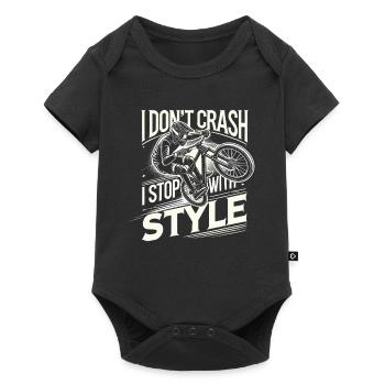 Ich stürze nicht ab, ich halte mit Stil an - Baby Premium Kurzarmbody - Schwarz - Vorne
