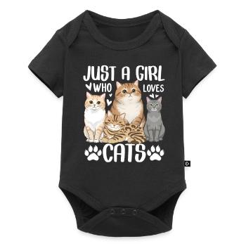 Juste une fille qui aime les chats - Body à manches courtes Premium Bébé - noir - Devant