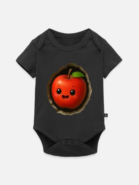 Apfel - Baby Premium Kurzarmbody - Schwarz