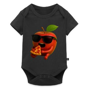 Apfel - Baby Premium Kurzarmbody - Schwarz - Vorne