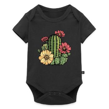 Cactus with flowers - Baby Premium short-sleeve bodysuit - black - Front
