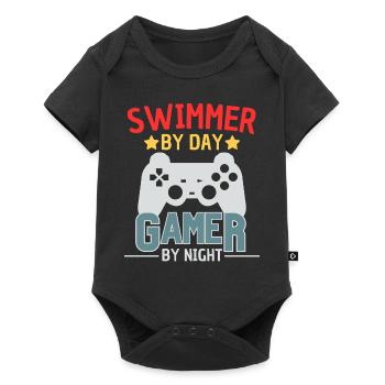 Float Gamer Drôle Swim Design - Body à manches courtes Premium Bébé - noir - Devant