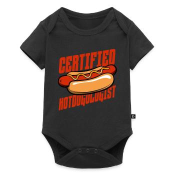 Certified Hotdogologist Design - Baby Premium Kurzarmbody - Schwarz - Vorne