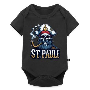 St.Pauli Kiez Hamburg Totenkopf Sankt Pauli - Baby Premium short-sleeve bodysuit - black - Front