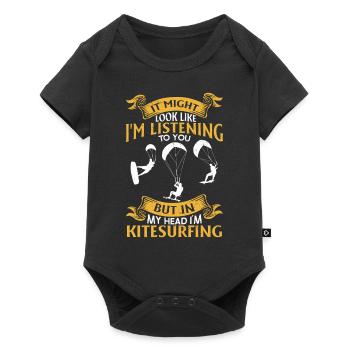 Kiteboarding Kitesurfer - But in my head I'm - Baby Premium short-sleeve bodysuit - black - Front
