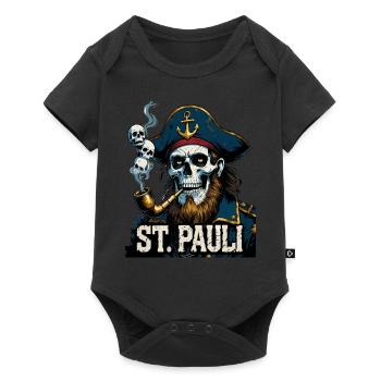 St.Pauli Kiez Hamburg Totenkopf Sankt Pauli - Baby Premium short-sleeve bodysuit - black - Front