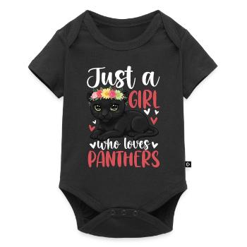 Just a Girl Who Loves Panthers - Baby Premium Kurzarmbody - Schwarz - Vorne