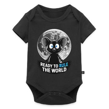 Prêt à conquérir le monde – Souris au clair de lune - Body à manches courtes Premium Bébé - noir - Devant