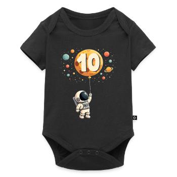 Cute Astronaut 10th Birthday Boy Outer Space - Baby Premium short-sleeve bodysuit - black - Front