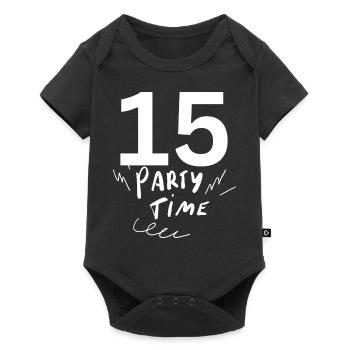 15 - Baby Premium Kurzarmbody - Schwarz - Vorne