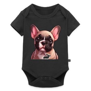 Bouledogue Français Chien Frenchie - Body à manches courtes Premium Bébé - noir - Devant