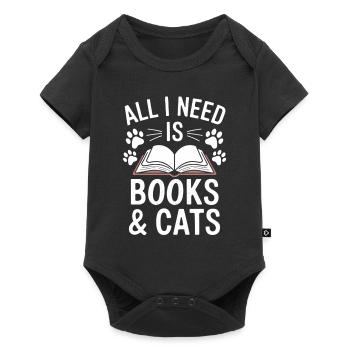 Book Reading Cat Design Kitten Saying - Baby Premium short-sleeve bodysuit - black - Front