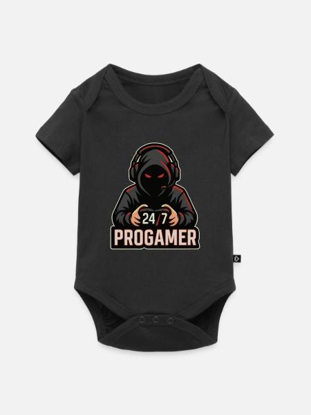 24/7 Allzeit Gamer - Baby Premium Kurzarmbody - Schwarz