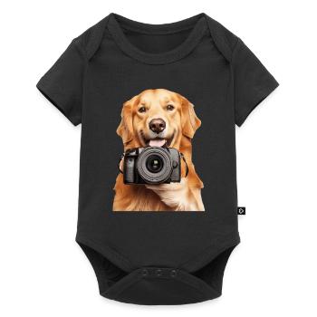 Golden Retriever - Baby Premium Kurzarmbody - Schwarz - Vorne