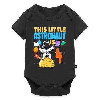 This little astronaut is 4 - Baby Premium short-sleeve bodysuit - black - Front