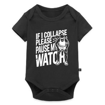 Wenn ich zusammenbreche, bitte meine Uhr anhalten - Baby Premium Kurzarmbody - Schwarz - Vorne