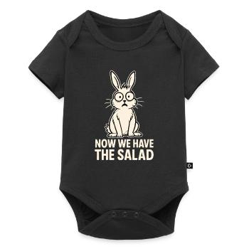 Funny bunny design with saying - Baby Premium short-sleeve bodysuit - black - Front
