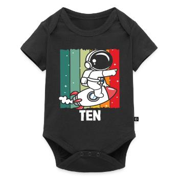 Astronaute Rocket Ten Birthday Adventure - Body à manches courtes Premium Bébé - noir - Devant