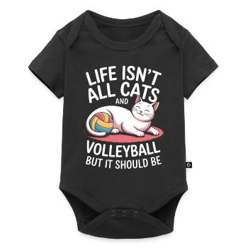 Chat de volley-ball drôle de cadeau de volley-ball - Body à manches courtes Premium Bébé - noir - Devant