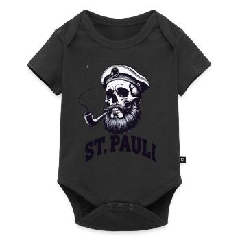 St.Pauli Kiez Hamburg Totenkopf Sankt Pauli - Baby Premium short-sleeve bodysuit - black - Front