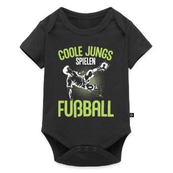 Garçons cool jouant au football - Design dynamique - Body à manches courtes Premium Bébé - noir - Devant