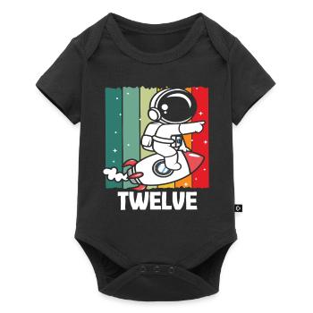 Astronaut Rocket Twelve Years of Adventure - Baby Premium short-sleeve bodysuit - black - Front
