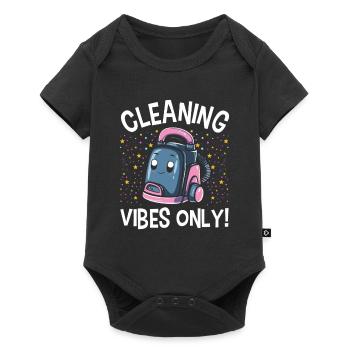 Reinigung Liebhaber Reinigungskraft - Baby Premium Kurzarmbody - Schwarz - Vorne