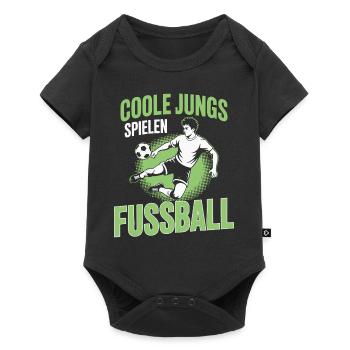 Garçons cool jouant au football - Design dynamique - Body à manches courtes Premium Bébé - noir - Devant