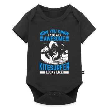 Now You Know What An Awesome Kitesurfer Looks Like - Baby Premium Kurzarmbody - Schwarz - Vorne