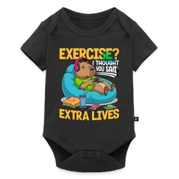 Capybara Gamer Gaming - Baby Premium Kurzarmbody - Schwarz - Vorne