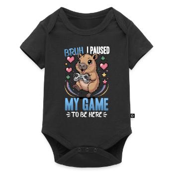 Capybara Gamer Gaming - Baby Premium Kurzarmbody - Schwarz - Vorne