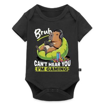 Capybara Gamer Gaming - Baby Premium Kurzarmbody - Schwarz - Vorne