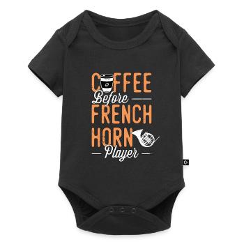 French Horn Coffee Musical Instrument Coffee Lover - Baby Premium short-sleeve bodysuit - black - Front
