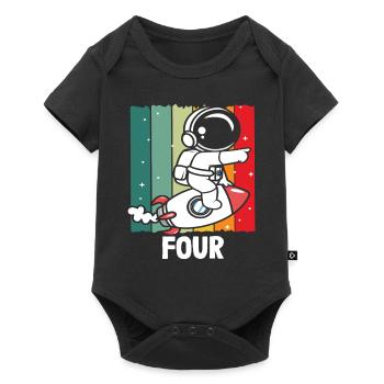 Adventure Space Birthday Four - Baby Premium short-sleeve bodysuit - black - Front