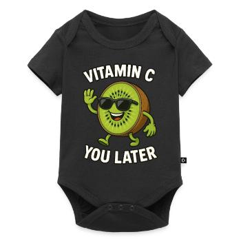 Vitamine C Fruit Kiwi - Body à manches courtes Premium Bébé - noir - Devant