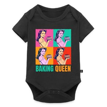 Baking Cake Baking Queen Baking Fairy Baker Pop Art - Baby Premium short-sleeve bodysuit - black - Front