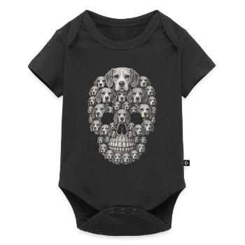 Beagle - Baby Premium Kurzarmbody - Schwarz - Vorne
